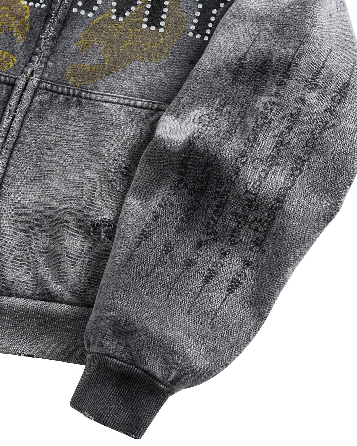 SAK YON ARMY ZIP-UP (CHARCOAL)