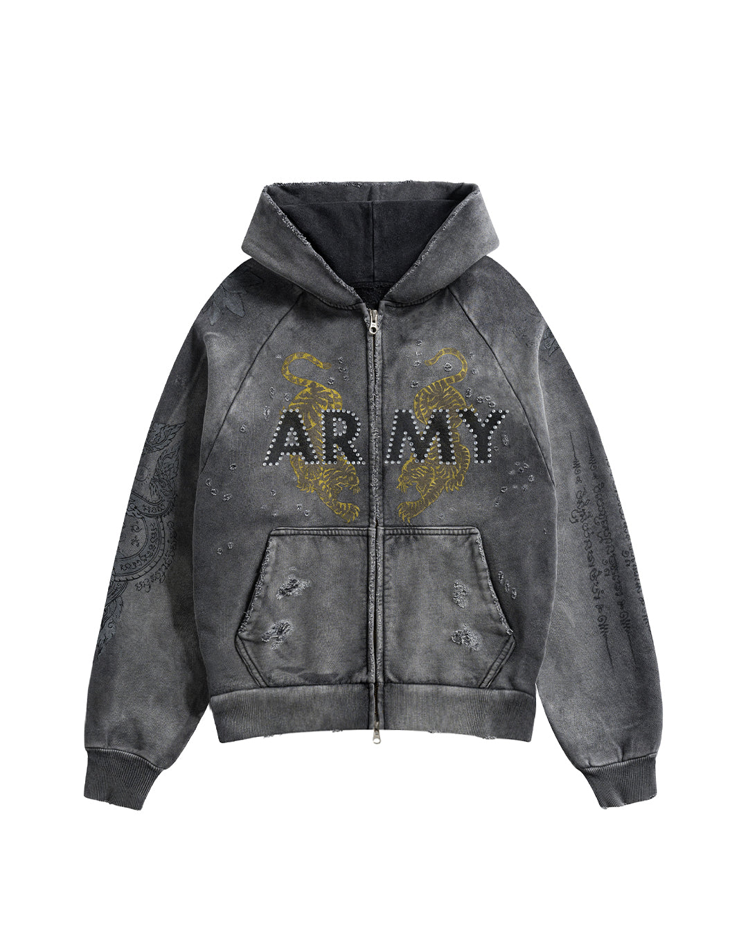SAK YON ARMY ZIP UP CHARCOAL (STUDDED)