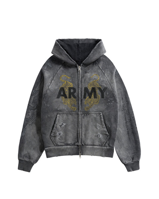 SAK YON ARMY ZIP-UP (CHARCOAL)