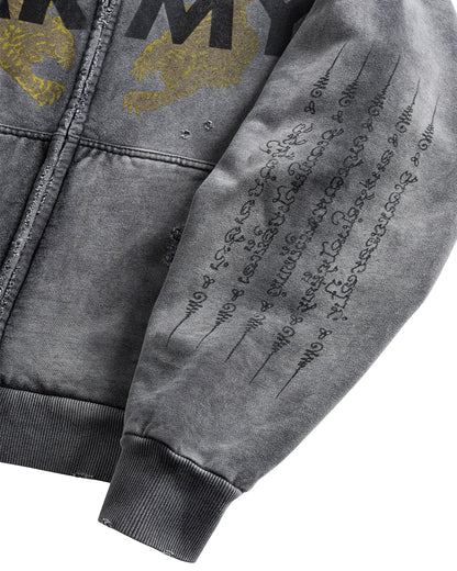 SAK YON ARMY ZIP-UP (CHARCOAL)