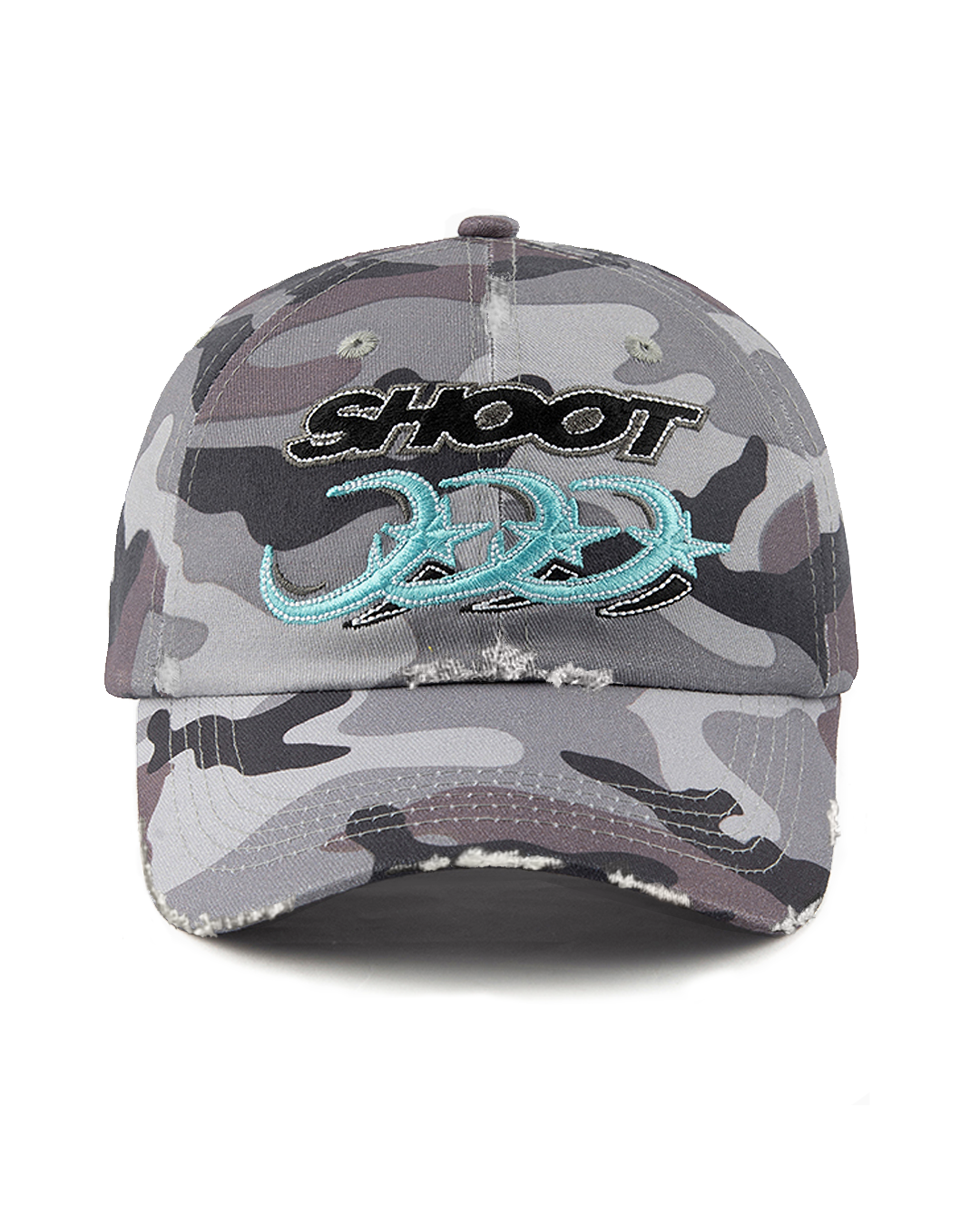 PURPLE CAMO HAT DISTRESSED